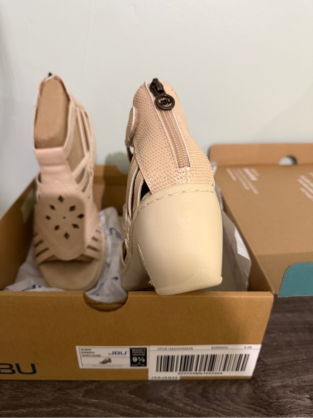 JBU Blush Beige Women's Wedge Sandals
